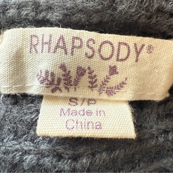 Rhapsody Cardigan Hoodie Sweater Open Front Womens Small Gray Grunge Goth Vibe - Picture 2 of 12